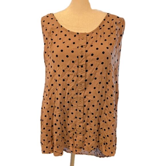 Torrid Pink Black Polka Dot Scoop Neck Sleeveless Tank Top Adjustable Hook 3 3X - Picture 1 of 12